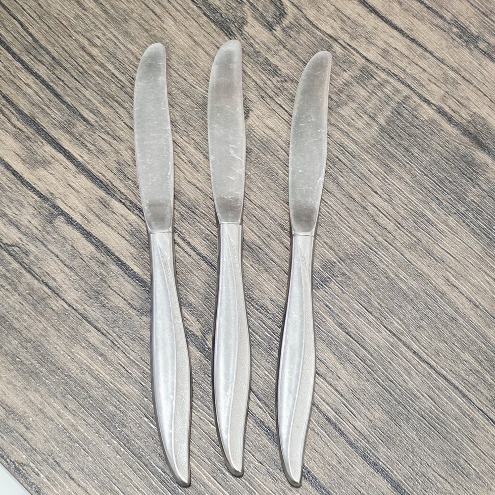 Set of 3 Stainless Steel Butter Knives‎ Silverware Flatware Kitchen Utensils VTG